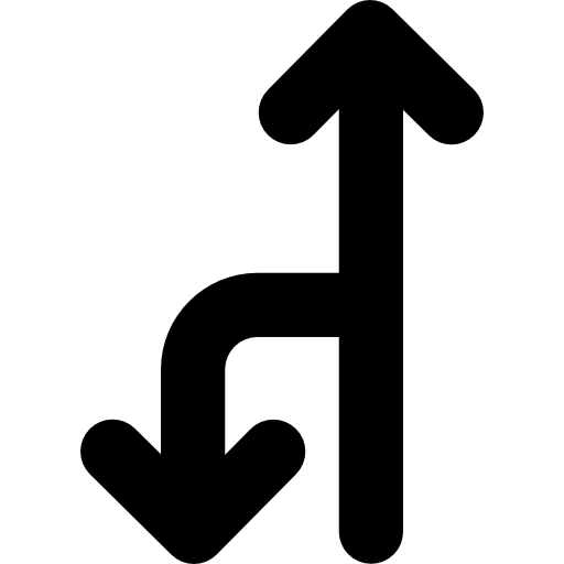 Two arrows united in one pointing up and down